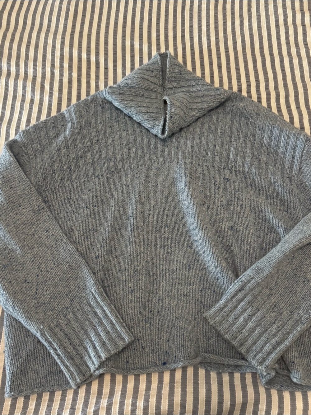 J. Crew Light Blue Ribbed Mock Neck Sweater - Picture 3 of 5